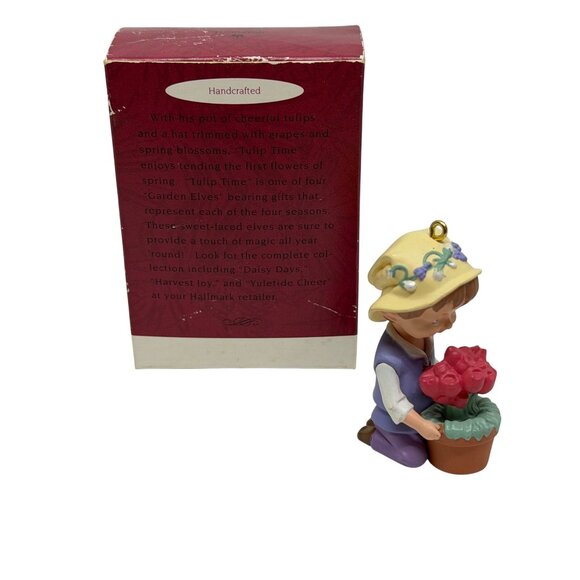 VTG Hallmark Keepsake Ornament Garden Elves Collection Tulip Time Handcrafted 2" - Picture 5 of 5